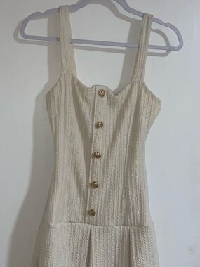 Windsor Cream Textured Button-Front Dress